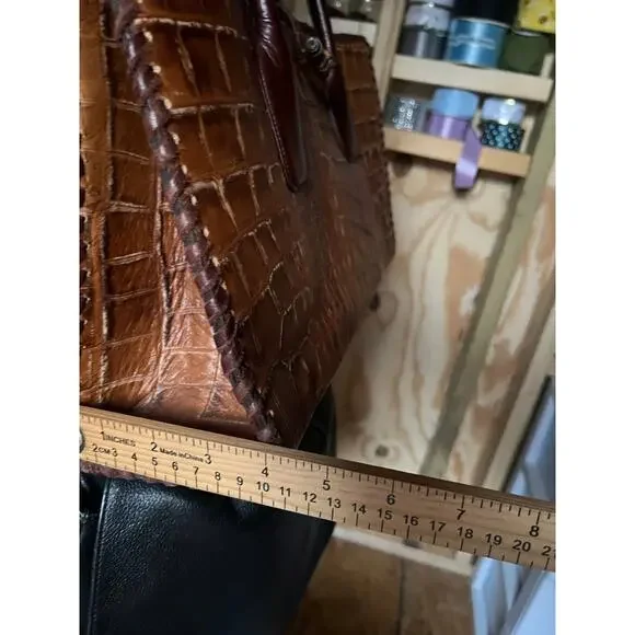 JUAN ANTONIO HORNBACK CARAMEL LEATHER TOTE - Picture 9 of 11